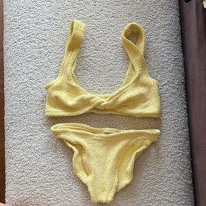 HUNZA G / Juno Bikini Cornflower Yellow / High Ride Bikini Bottom & Twist Top